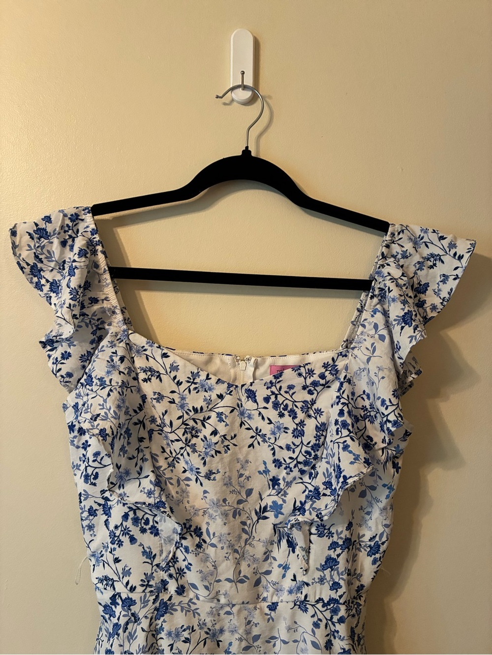 Mi Ami Ditsy Floral Mini Dress Ruffle Flutter Coquette Cottage Peasant Fairy S - Picture 3 of 13